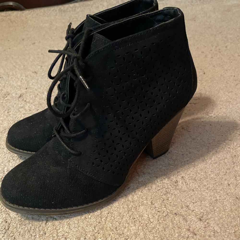 MIA Lace Up Black Booties